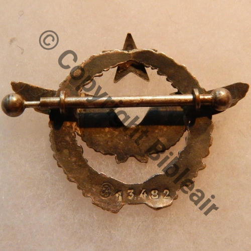 BREVET PILOTE  WW1 B13482  SM 2Anneaux Dos lisse Src.mementoantiquites 252Eur10.25 